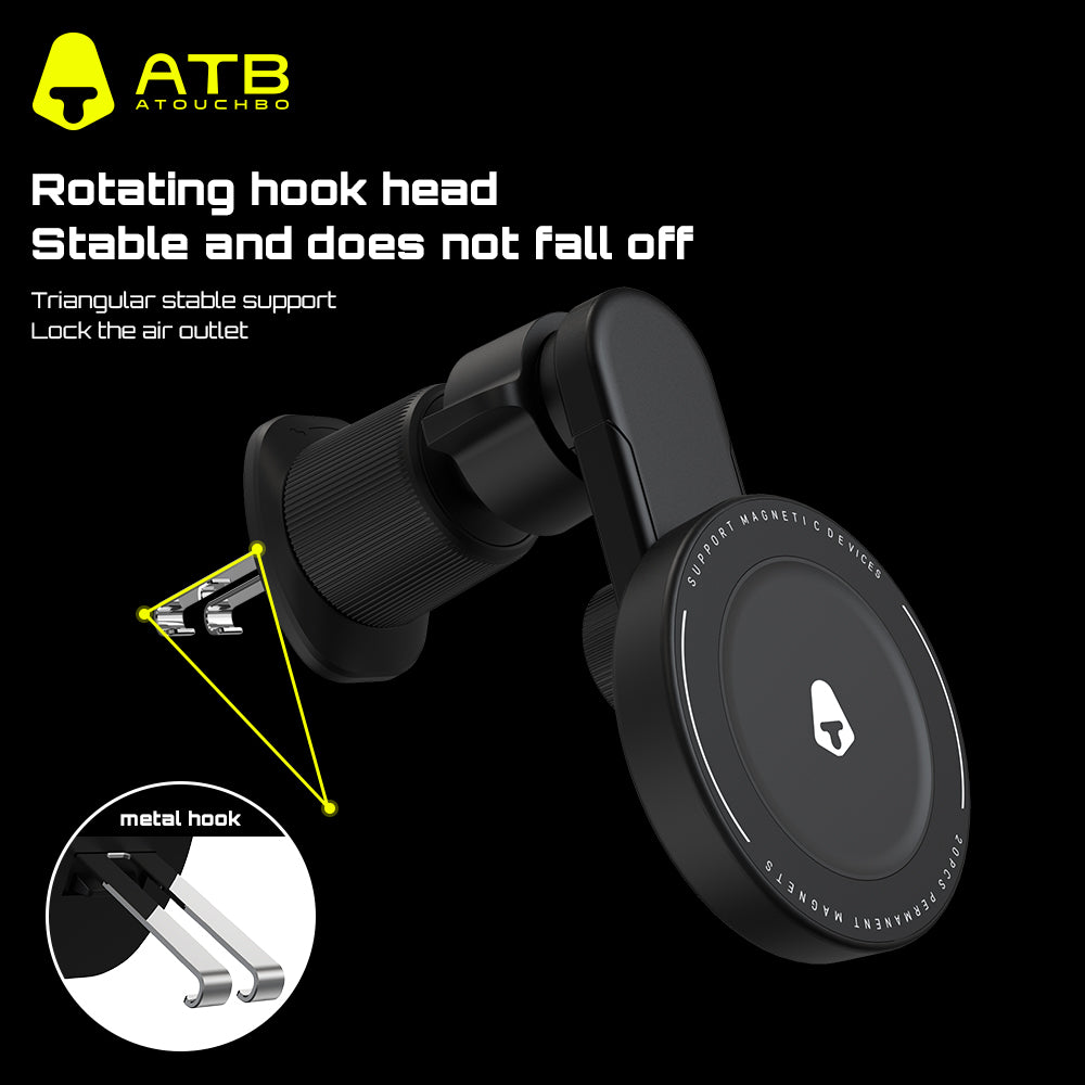 ATB Mobile Phone Holder Adjustable Folding Magnetic Car Mount Air Vent Phone Holder