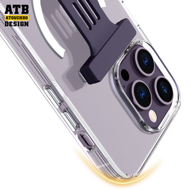 ATB Shockproof transparent magnetic suction For iPhone 14 Case Premium With Wrist Strap
