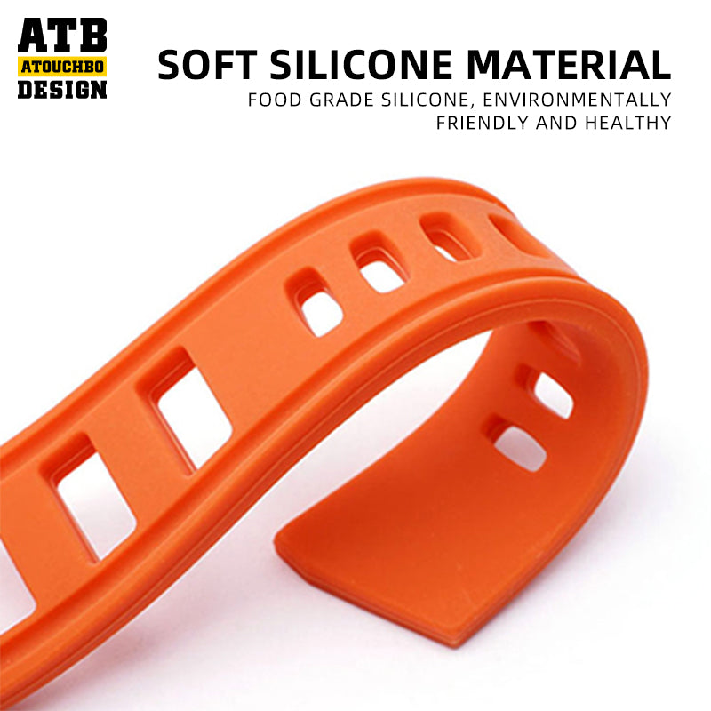 ATB Sweatproof Square Hole 38MM 40MM 49MM Silicone Watch Band For Apple Iphone Watch Se Strap