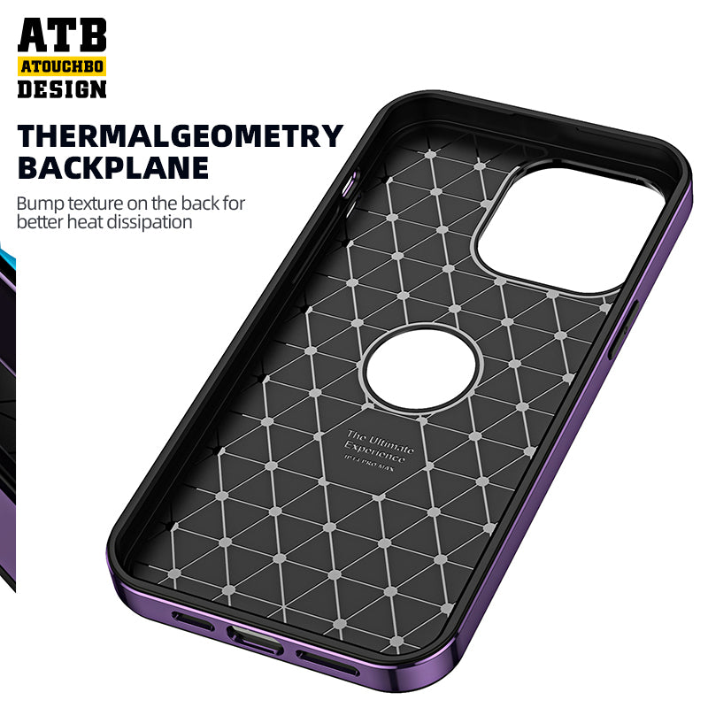 ATB frame electroplate carbon fiber phone case For iPhone 14 Case