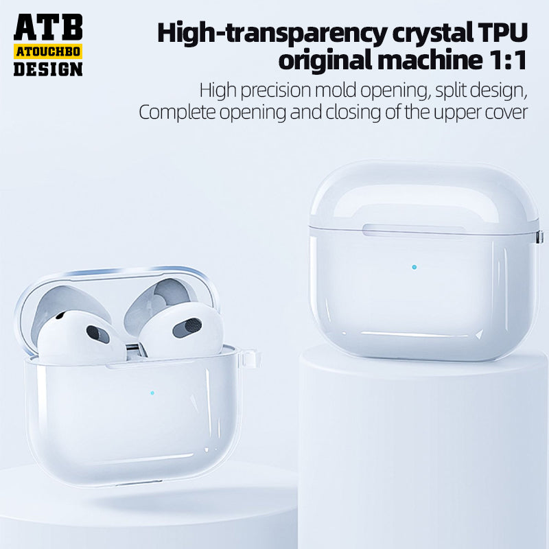 ATB ATB TRANSPARENT TPU BLUETOOTH EARPHONE PROTECT COVER For Airpods pro 2 (SEPARATE WITH HOOK)