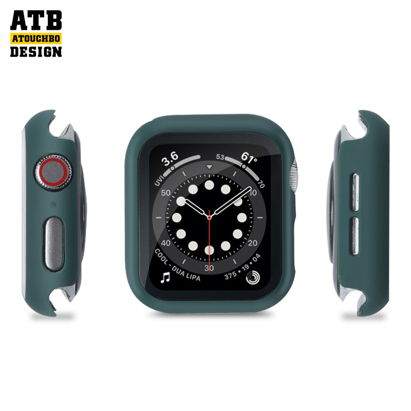 Shockproof Anti-Fall Tempered Glass+Pc Case Smart Watch Case Cover For Apple Watch 8/ Se/ Ultra Cover