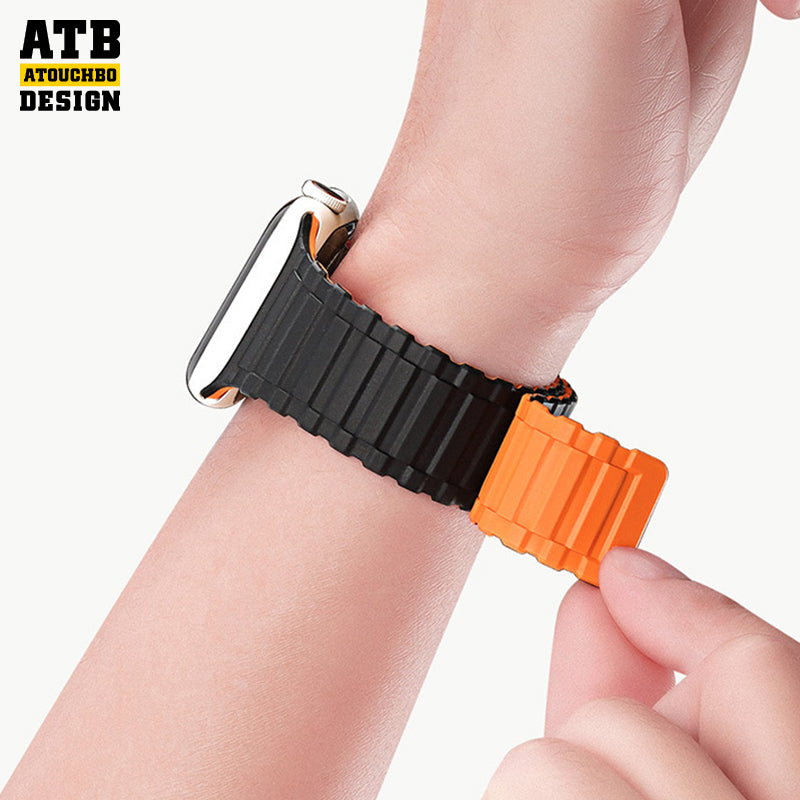 ATB Magnetic Silicone Breathable Sports Strap For Apple Watch Ultra